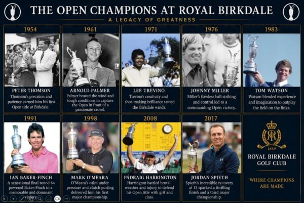 Birkdale Winners and Southport Golf Tours