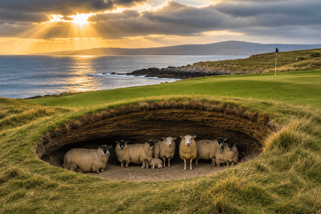 Links Sheep in Bunkers